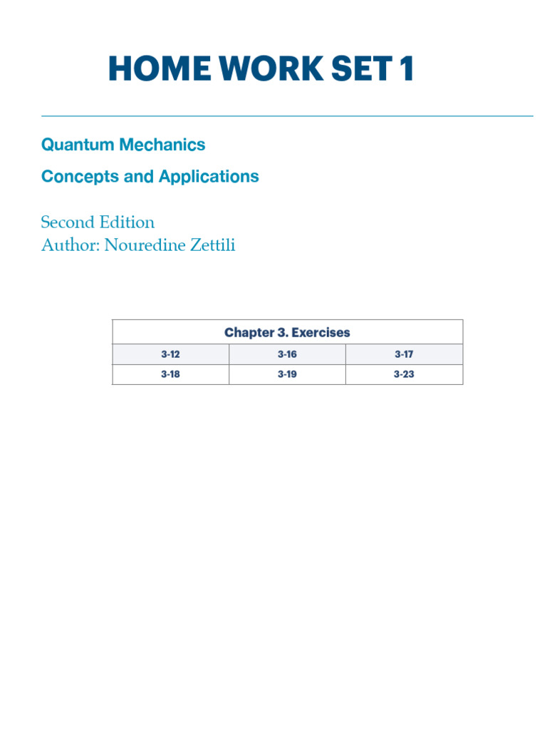 Homework Set 1 | PDF