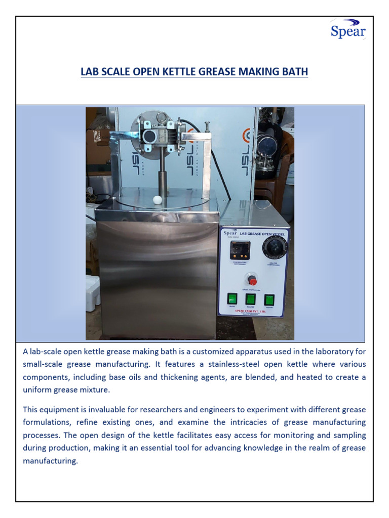 Lab Scale Grease Kettle Design | PDF | Temperature | Instrumentation