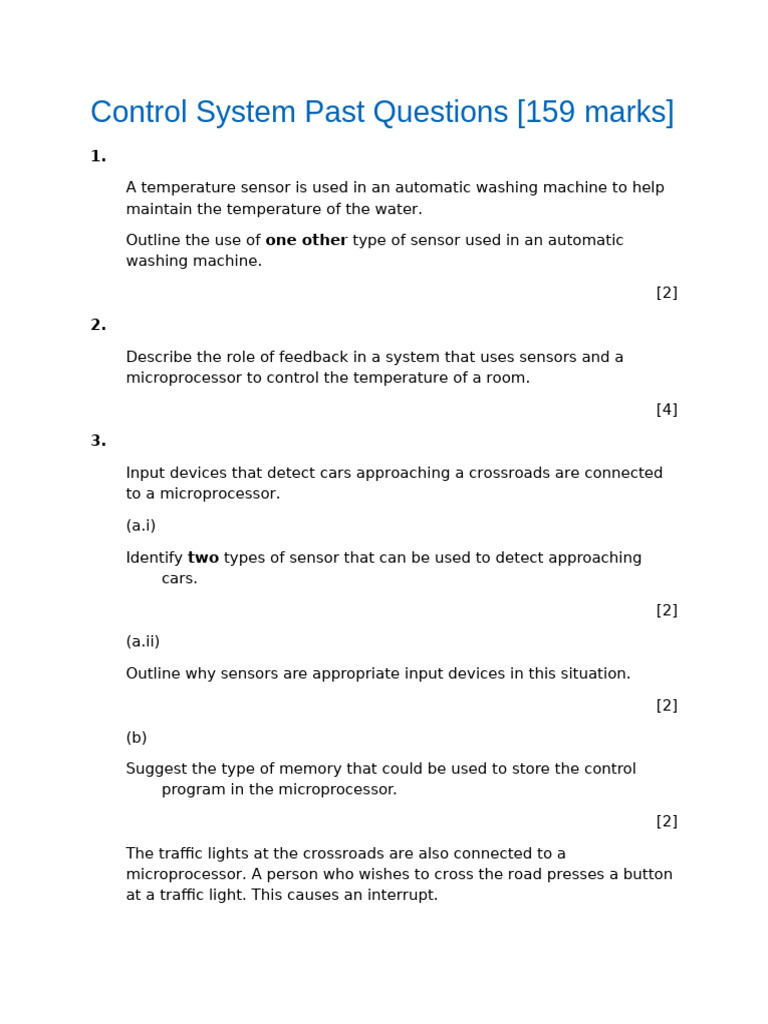 Control Systems and Sensor Applications | PDF | Building Automation ...