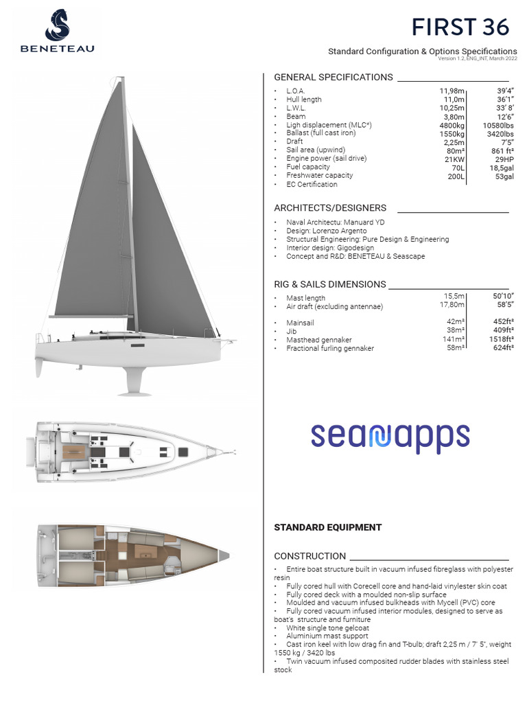 First 36 Yacht Specifications Guide | PDF