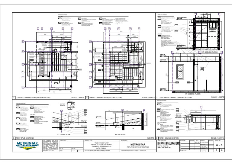 Ceiling Framing Details and Specs | PDF | Drywall | Wall