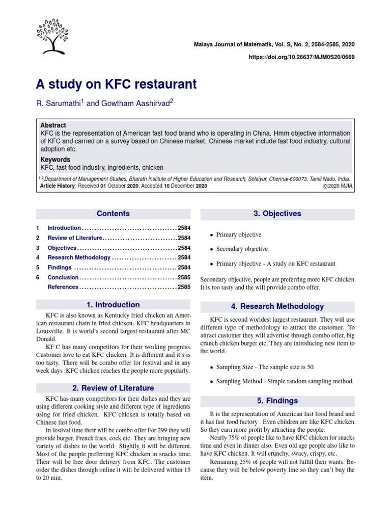 KFC Restaurant Study in Chinese Market | PDF | Fast Food | Western Cuisine