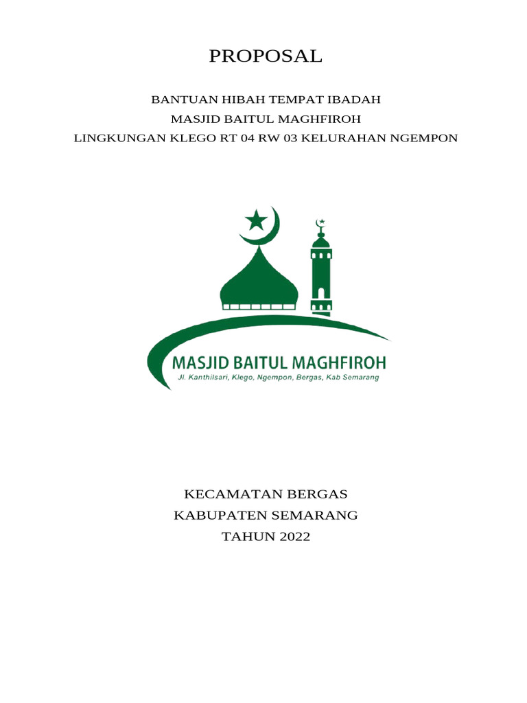 Proposal Hibah Masjid 2023 | PDF