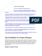 Cb. List and Explain in Brief The Qualities of A Project Manager