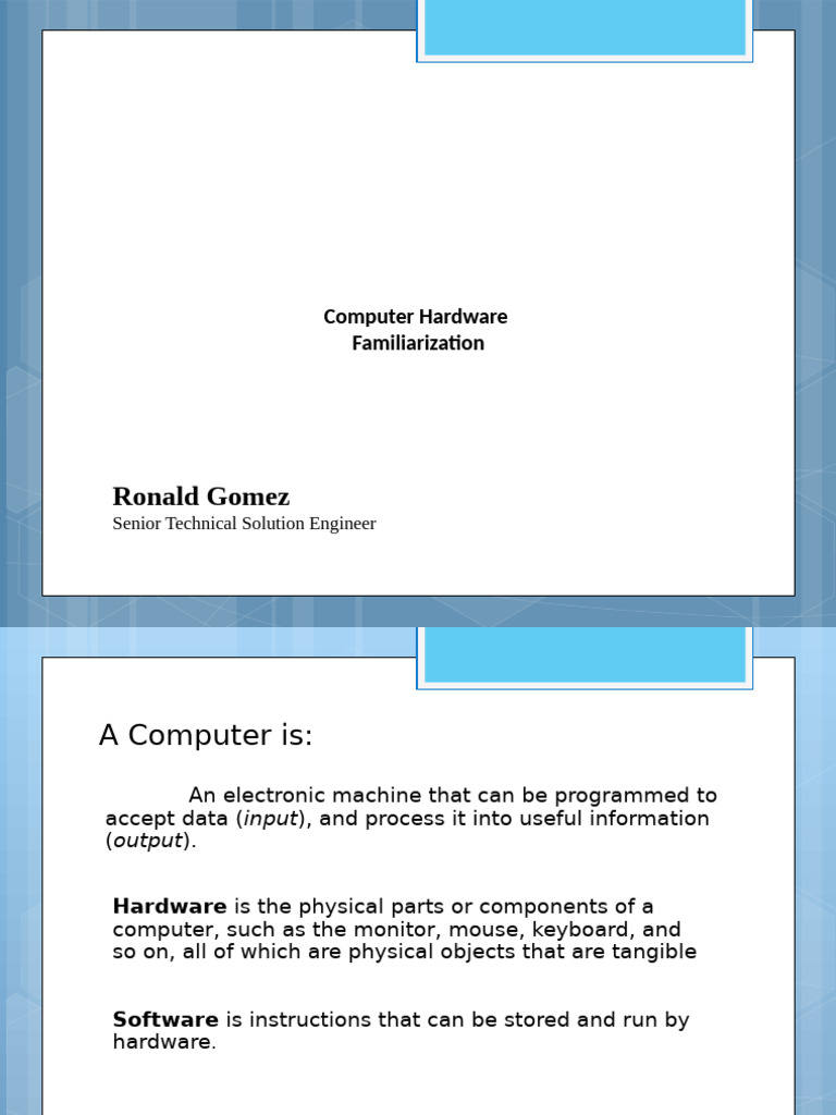 Computer Hardwares Basic | PDF | Computer Data Storage | Computer Hardware