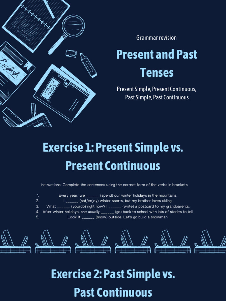 Present and Past Tenses | PDF | Grammatical Tense | Linguistics