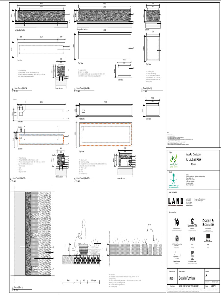 Bench Drawing | PDF | Concrete | Building Engineering