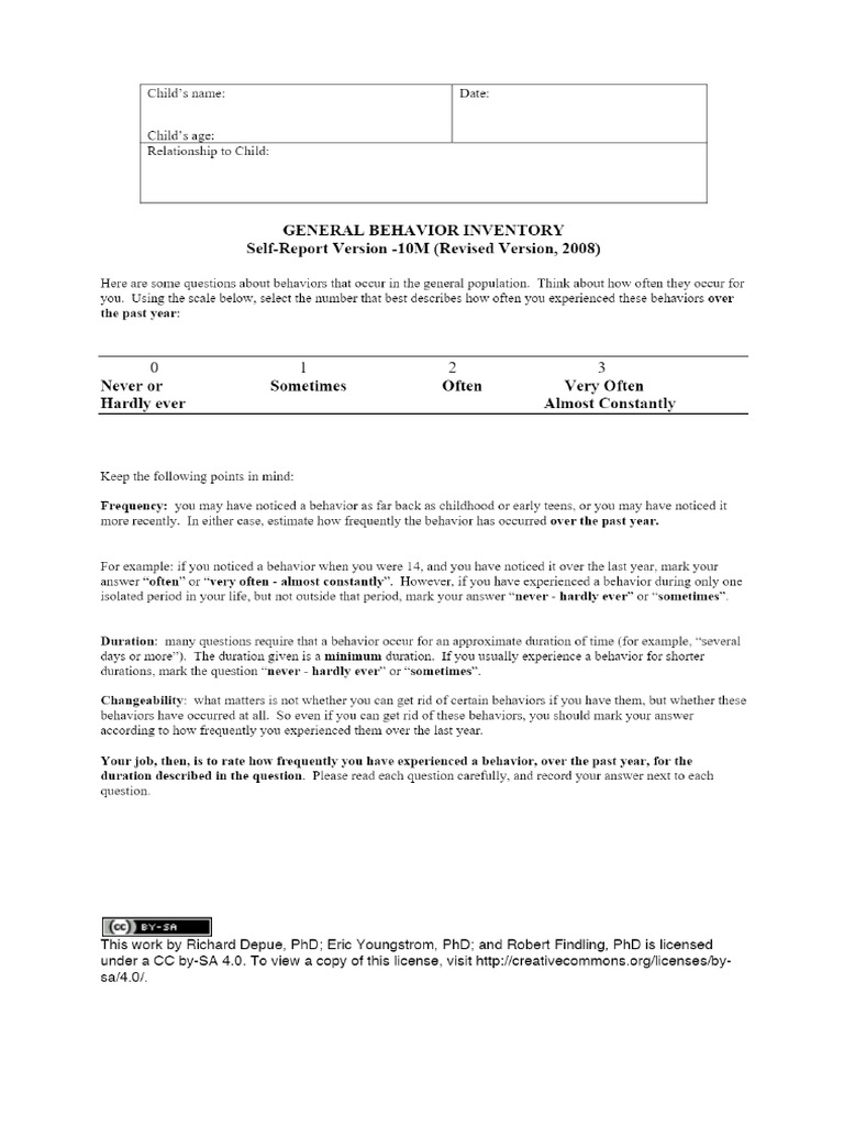 OSF - GBI - 10M - Self - English - v2 | PDF