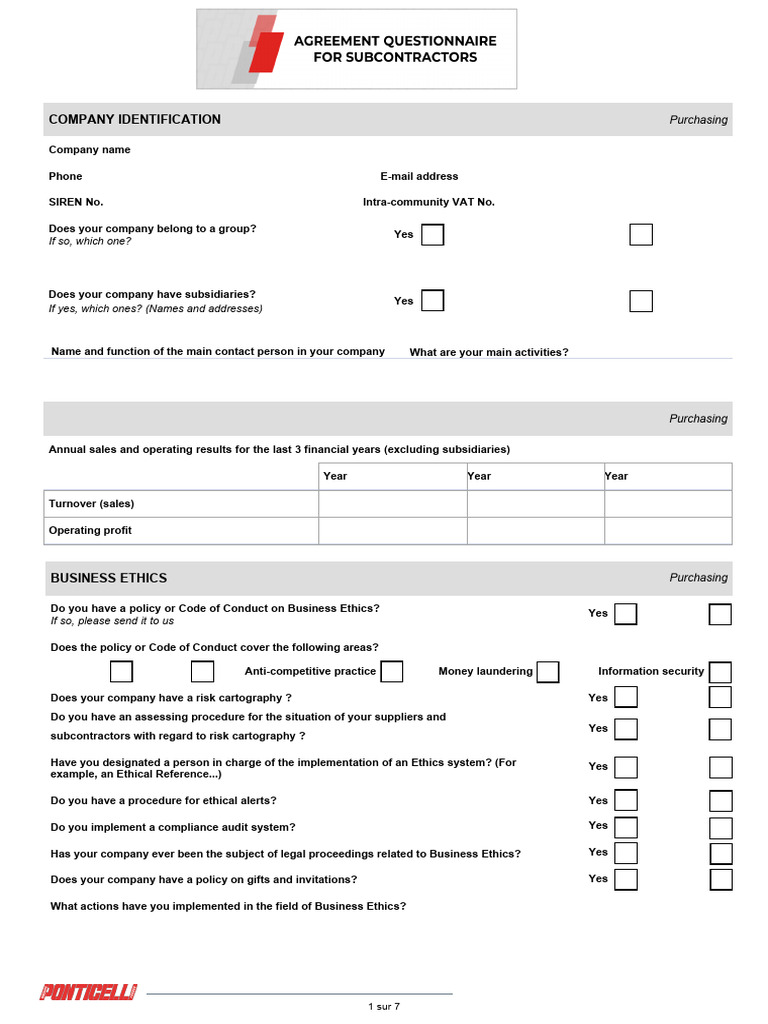 Company Compliance and Ethics Questionnaire | PDF | Corporate Social ...