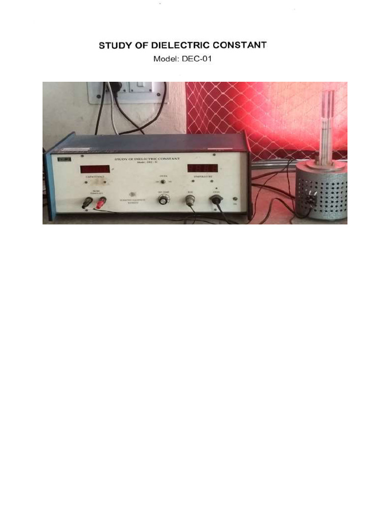 Study of Dielectric Constant | PDF