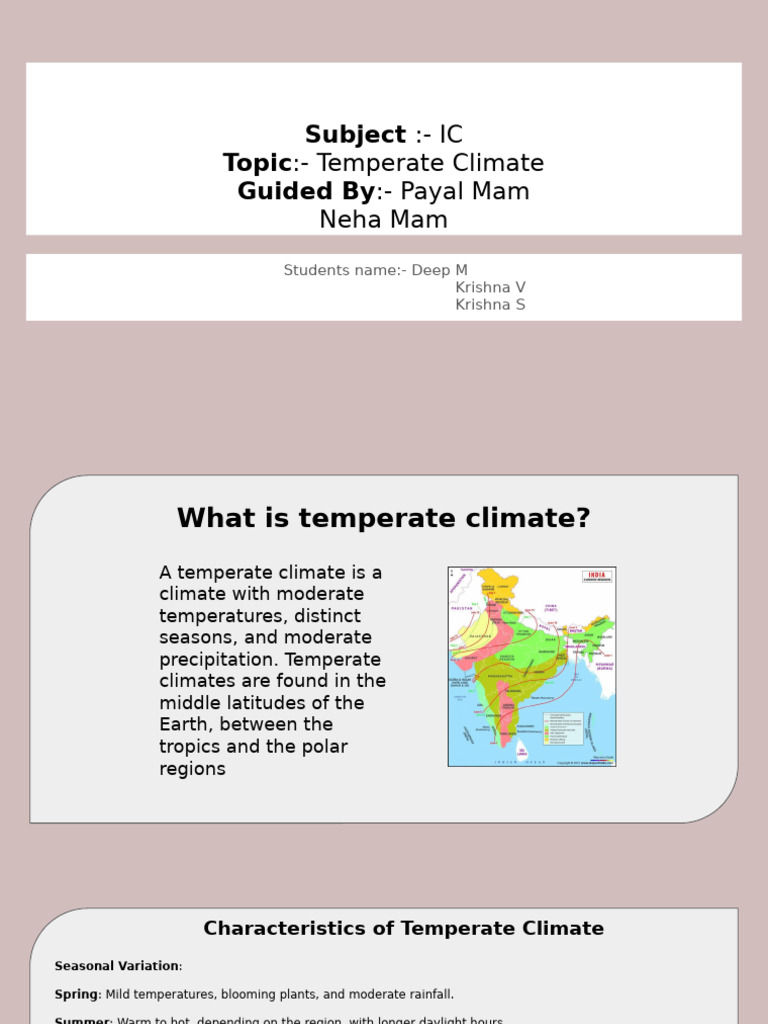 Humid Temperate Climate Overview | PDF | Temperate Climate | Natural ...