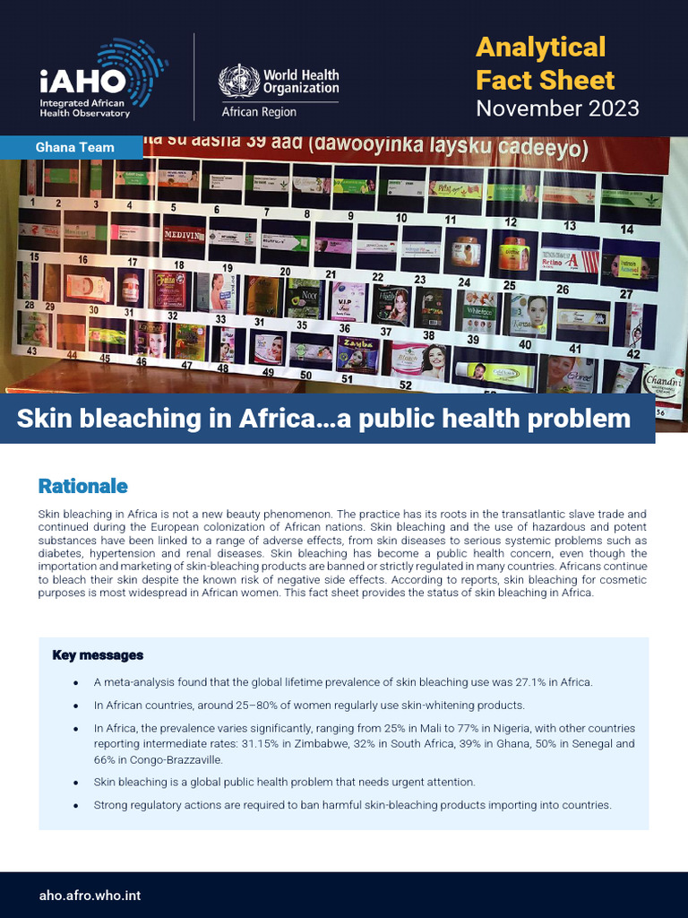 Skin Bleaching in Africa: Health Risks | PDF | Skin Cancer | Medical ...