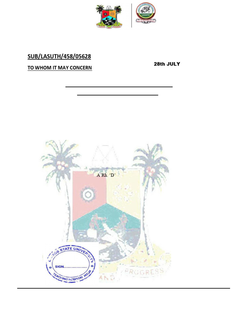 Medical Certificate of Fitness - Shehu Onimasa | PDF