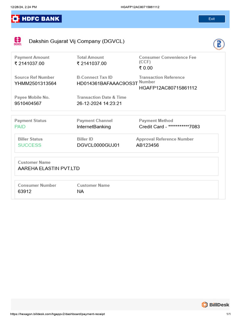 Aareha Nov DGVCL | PDF