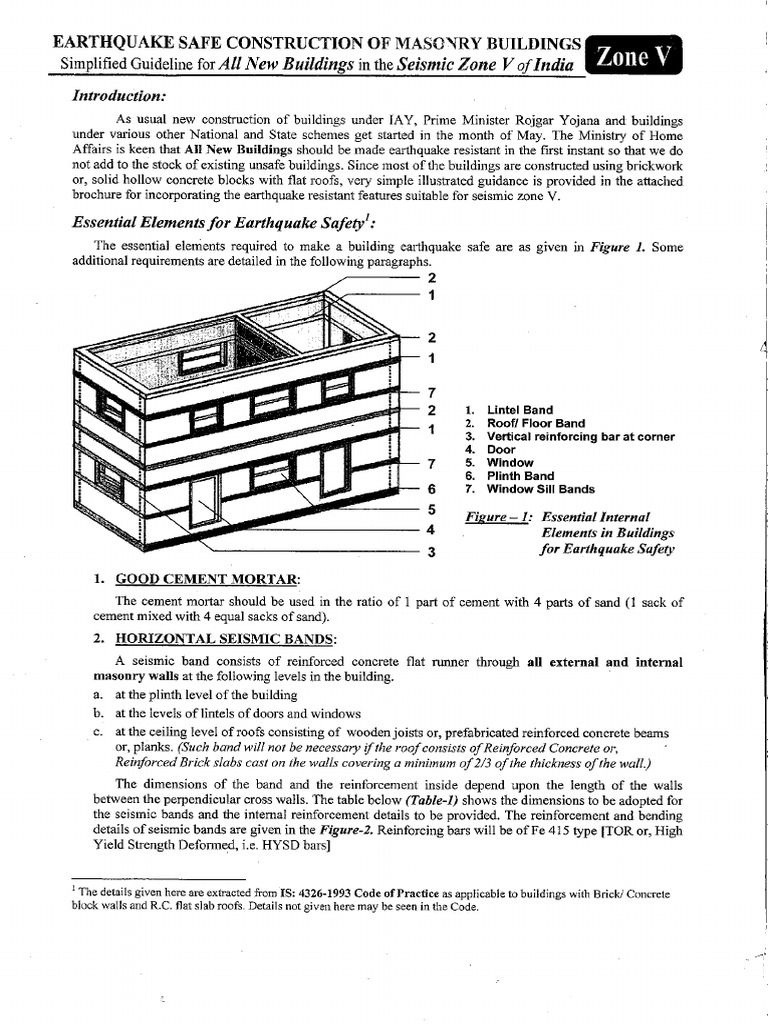 Earthquake Safe Construction of Masonry Buildings | PDF