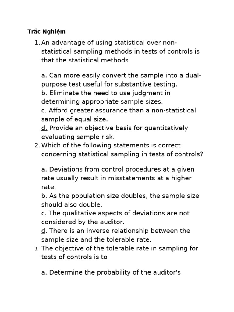 Statistical Sampling in Auditing Tests | PDF | Audit | Statistics