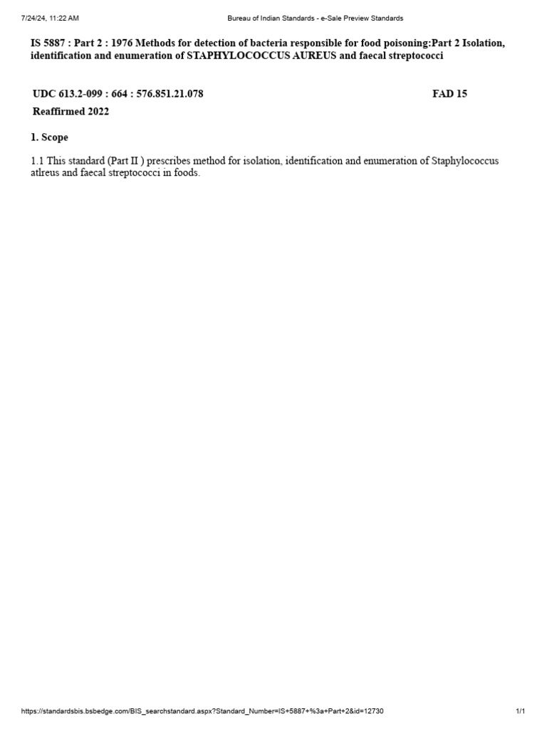 Staphylococcus Aureus Detection Methods | PDF