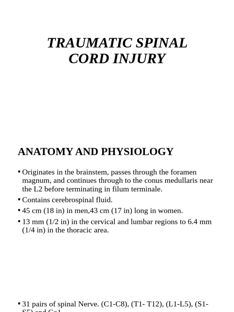 Spinal Cord Injury: Anatomy & Types | PDF | Spinal Cord | Spinal Cord ...