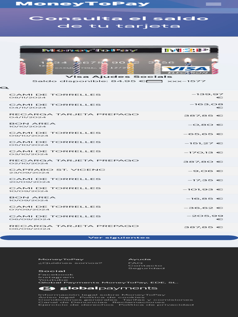 Consulta de saldo MoneyToPay | PDF