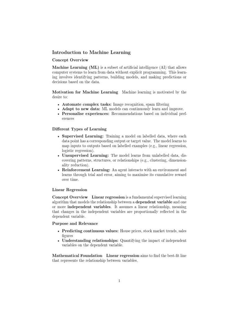 Introduction to Machine Learning Concepts | PDF | Support Vector ...