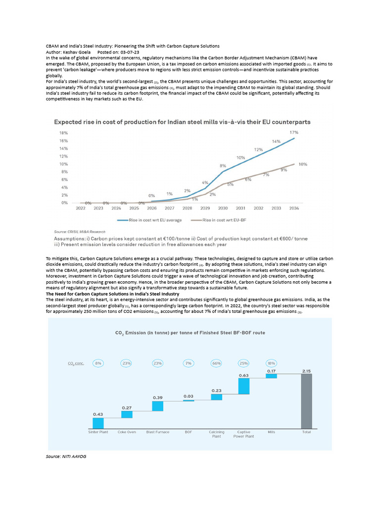 Technical upgrades for Indian steel plants. | PDF | Climate Change ...