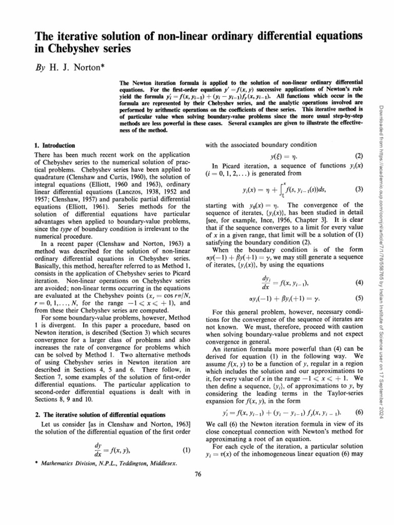 Iterative Solution of Nonlinear Ode | PDF
