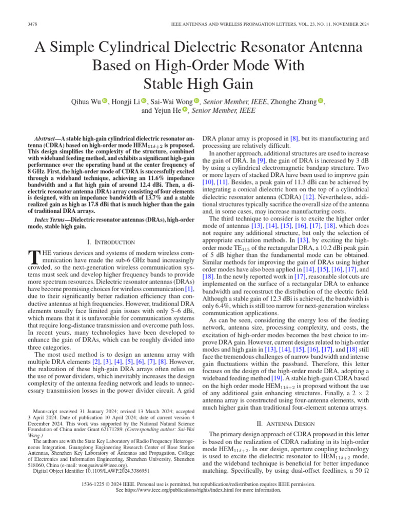 A Simple Cylindrical Dielectric Resonator Antenna Based On High-Order ...