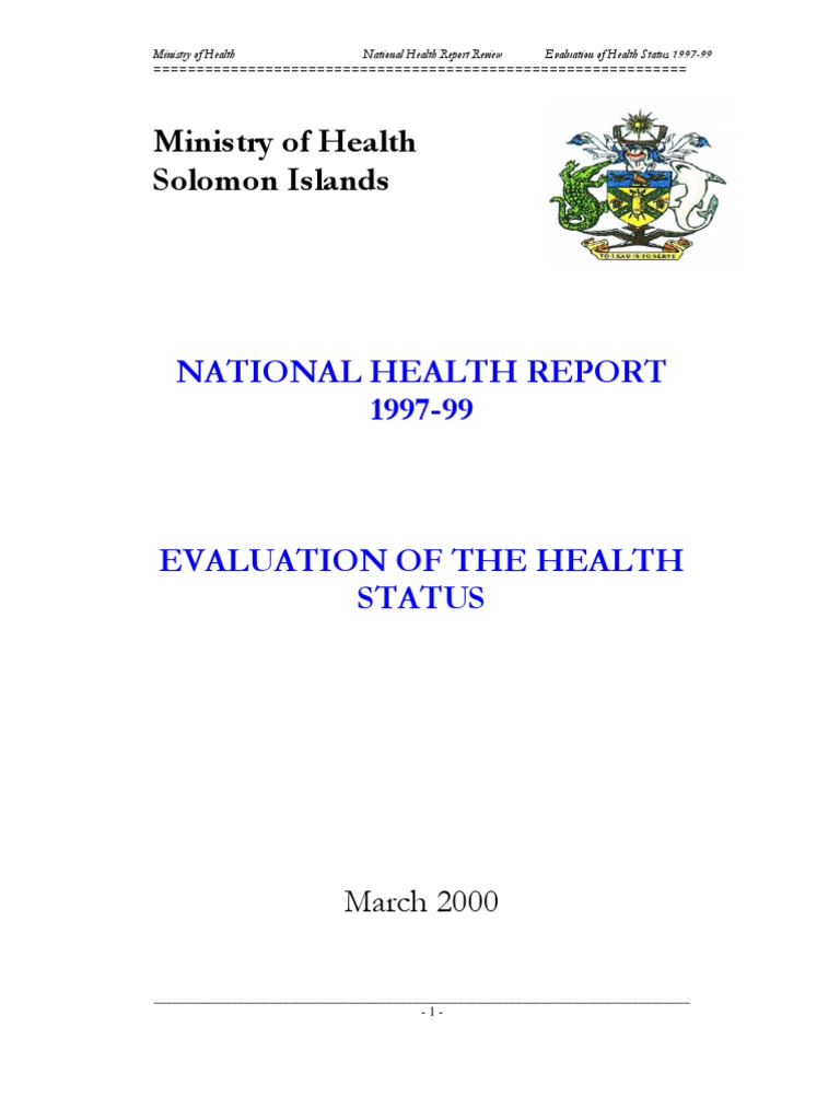 Health Report 1997-99-Solomon Islands | PDF | Health Care | Diarrhea