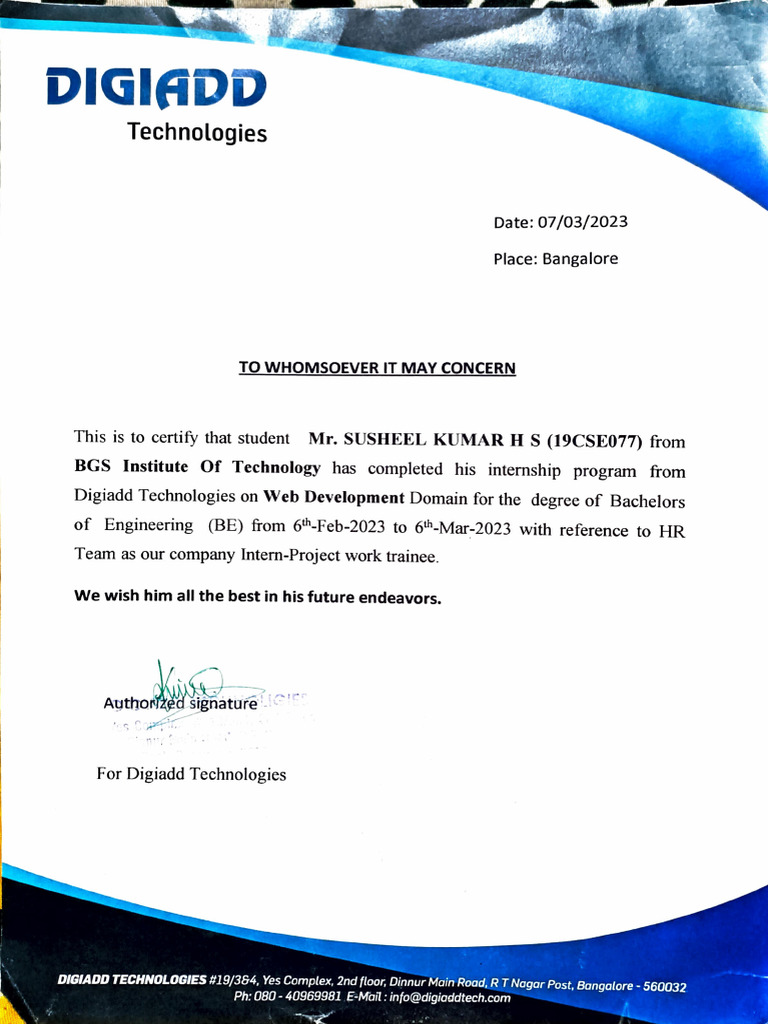 Internship | PDF
