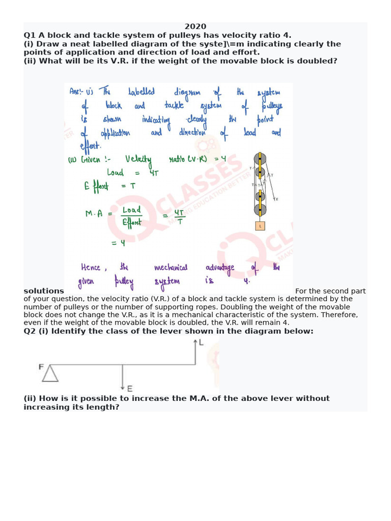 PYQ Machine | PDF | Lever | Manufactured Goods