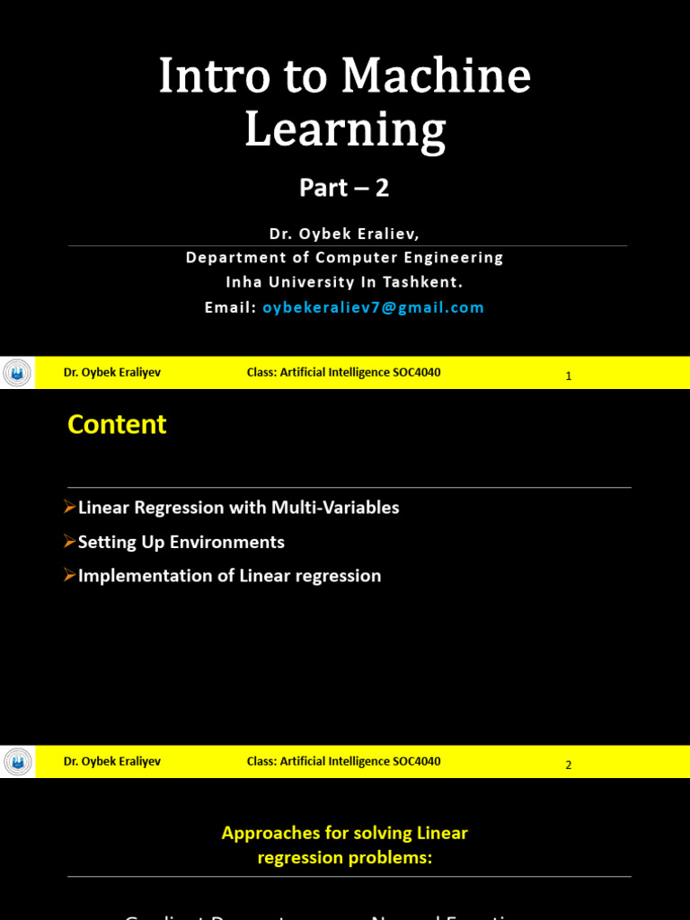 Linear Regression Techniques Overview | PDF | Loss Function ...