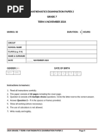 Grade 7 Term 3 Maths Project Guide | PDF | Area | Shape