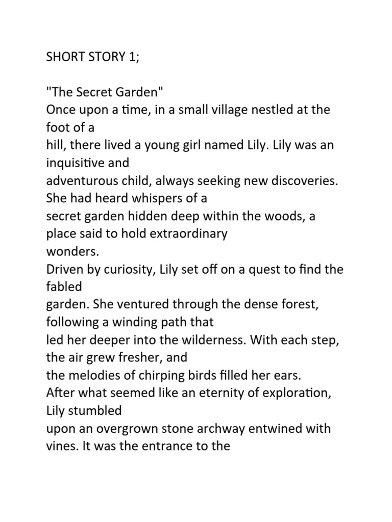 SHORT STORY 1 (2) | PDF