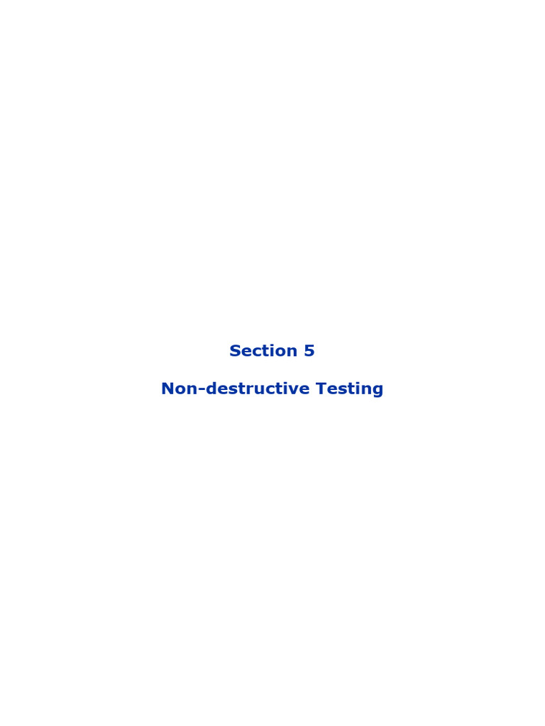 Section 5 Non Destructive Testing | PDF | Nondestructive Testing ...