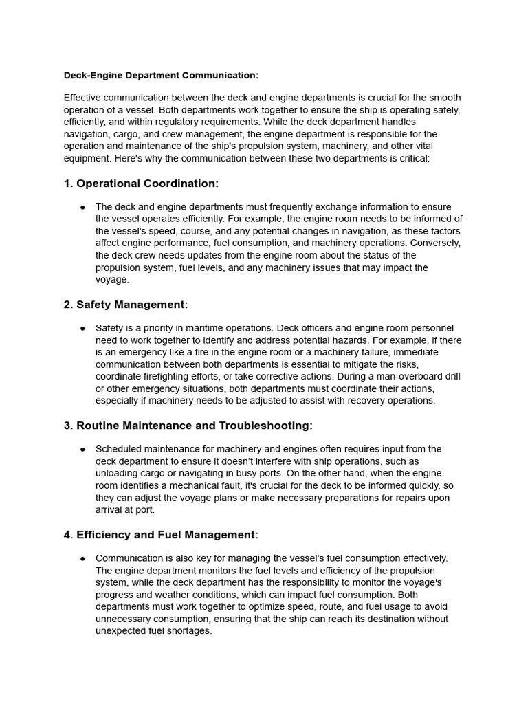 Deck-Engine Communication Essentials | PDF | Ships | Engines