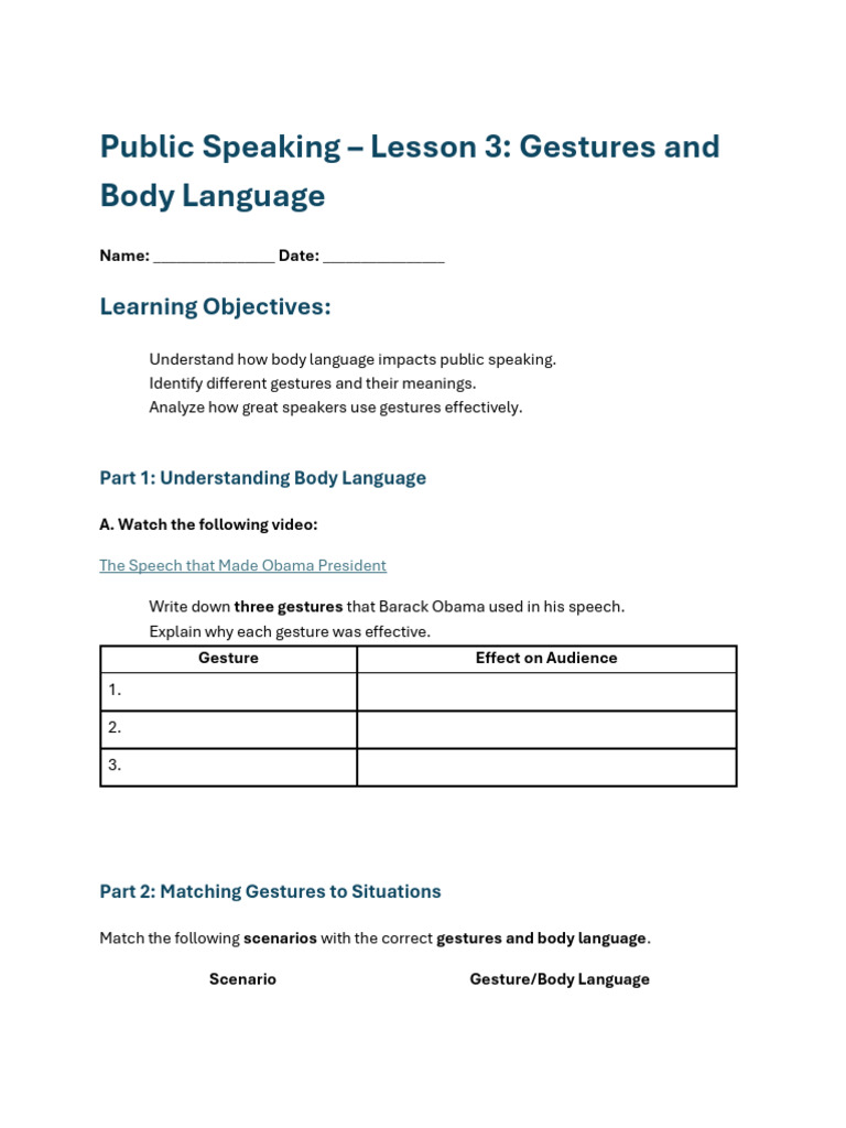 Mastering Public Speaking Gestures | PDF