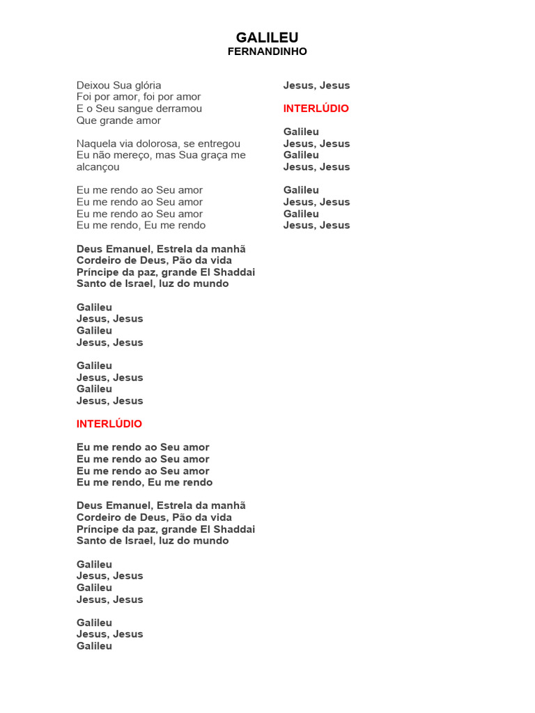 Letra da Música 