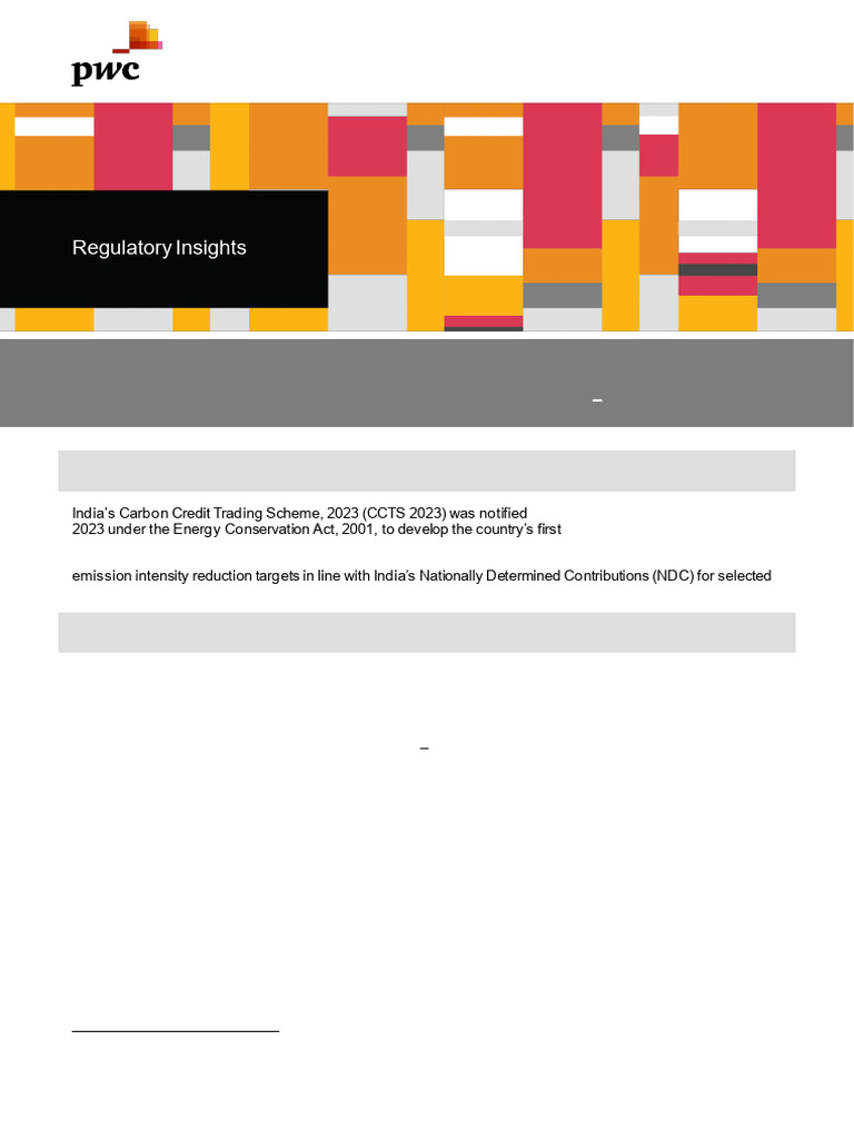 PWC Regulatory Insights 6 July 2023 Ministry of Power Notifies Carbon ...