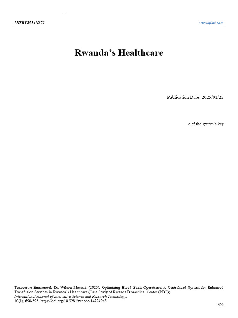 Optimizing Blood Bank Operations: A Centralized System For Enhanced ...