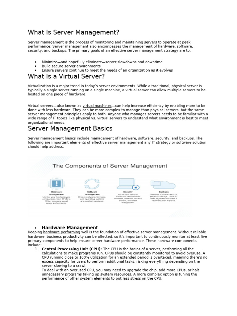 Server Management Essentials Explained | PDF | Supercomputer | Firewall ...