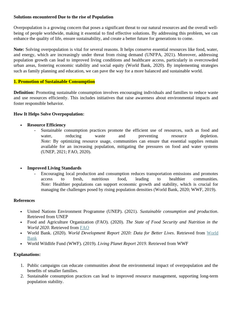 Final Topic Report CW 5 | PDF | Human Overpopulation | Sustainability