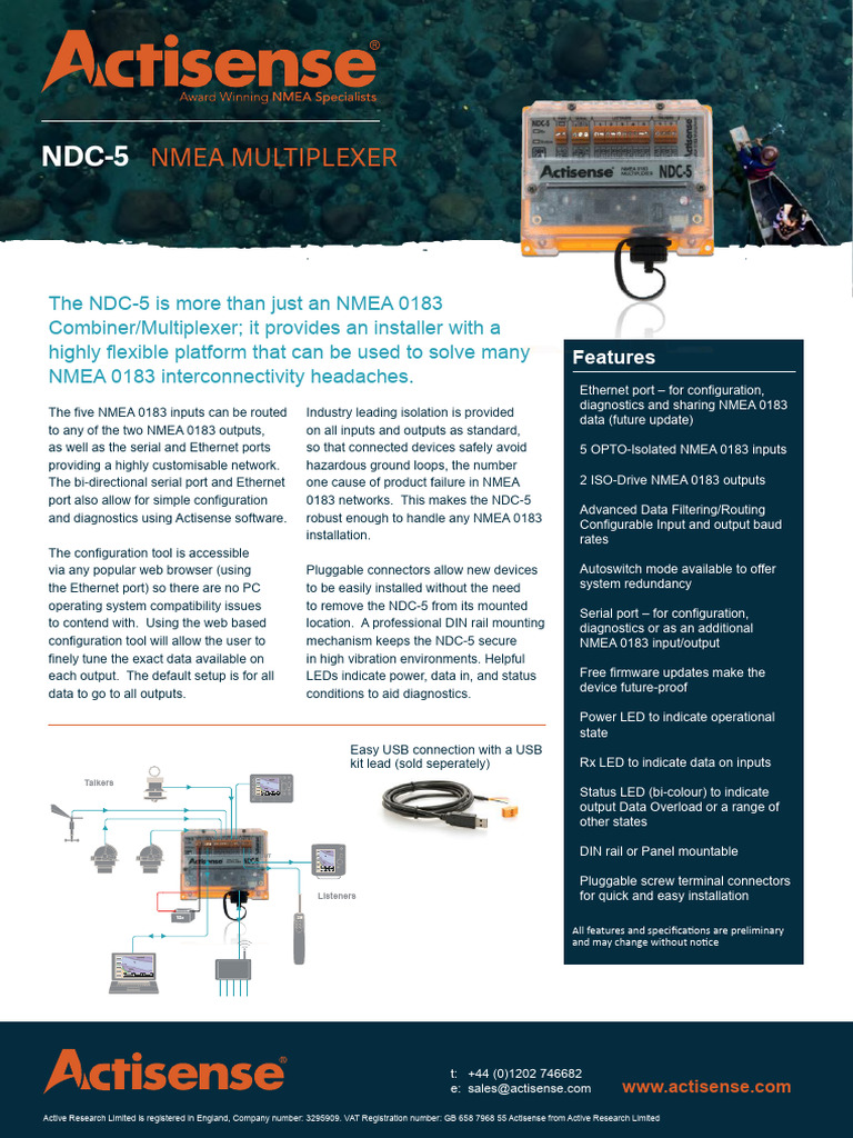 NDC-5 NMEA 0183 Multiplexer Overview | PDF | Usb | Computer Network