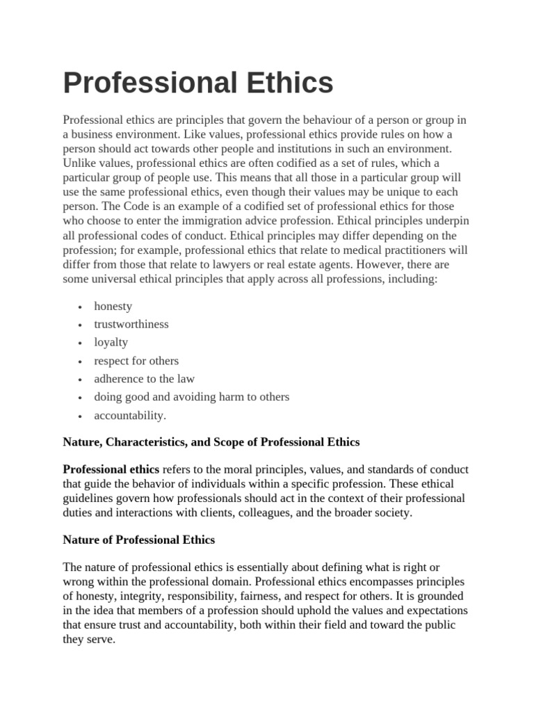 Understanding Professional Ethics | PDF | Professional Ethics | Learning
