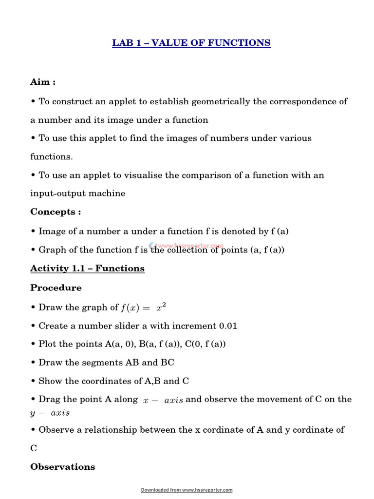 Understanding Function Values and Graphs | PDF