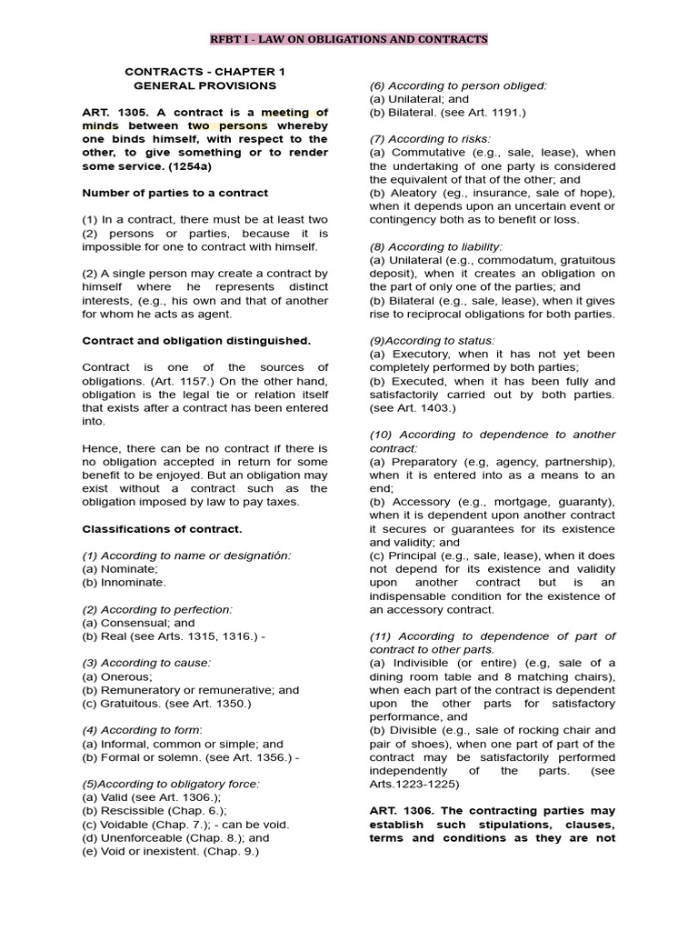 Overview of Contracts and Obligations | PDF | Misrepresentation | Offer ...