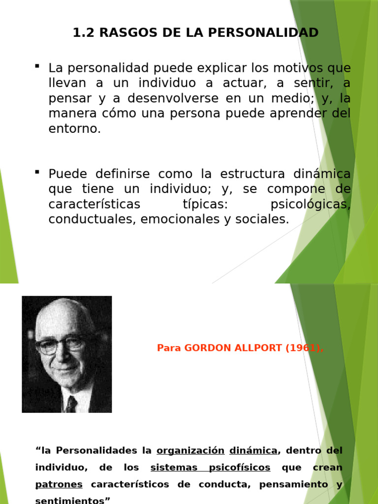 Sesión 1.2 Rasgos de La Personalidad | PDF | Sicología | Ciencias del ...