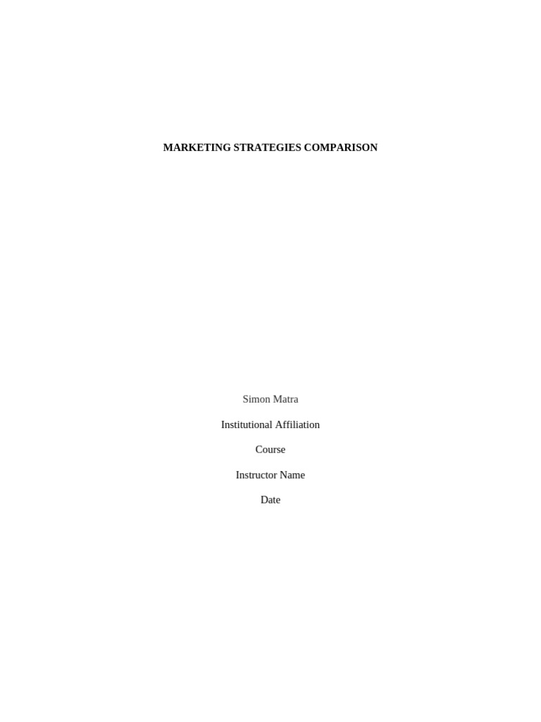 Marketing Strategies Pdf Marketing Brand