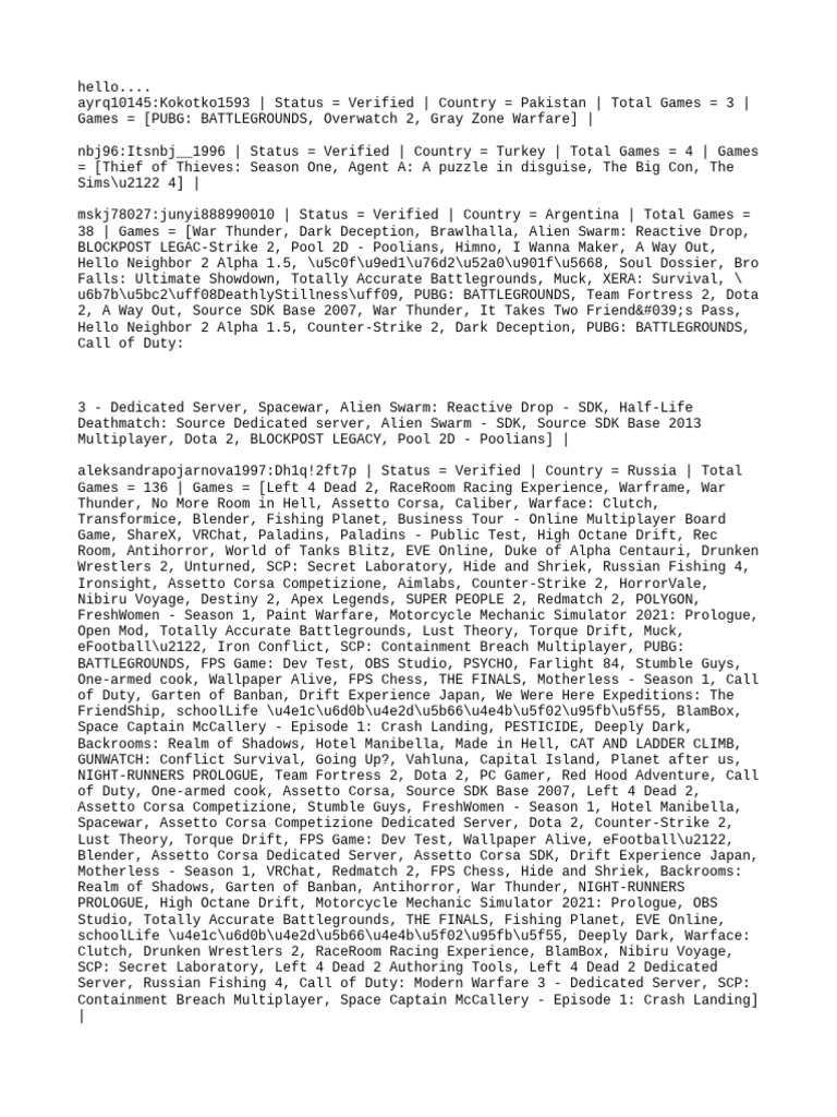 Free steam account s pdf
