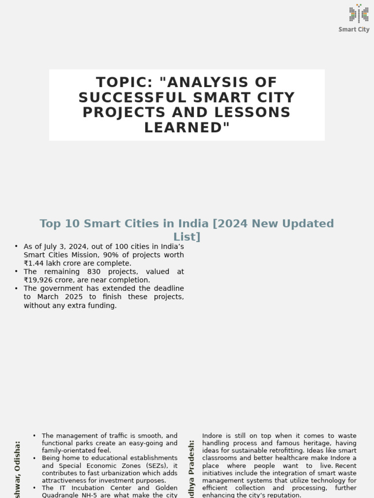 Successful Smart City Projects in India | PDF | Sustainable Transport ...