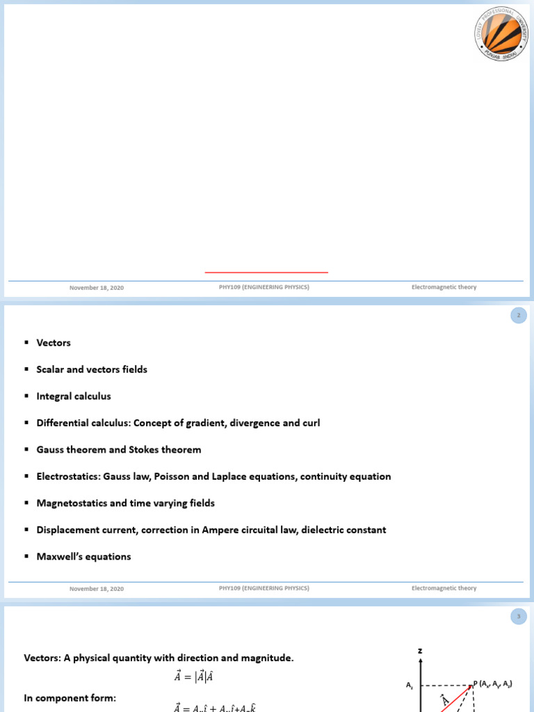 Electromagnetic Theory Overview | PDF | Magnetic Field | Integral
